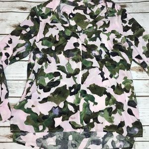 Crosby Pink and Green Camo Button Down Shirt
